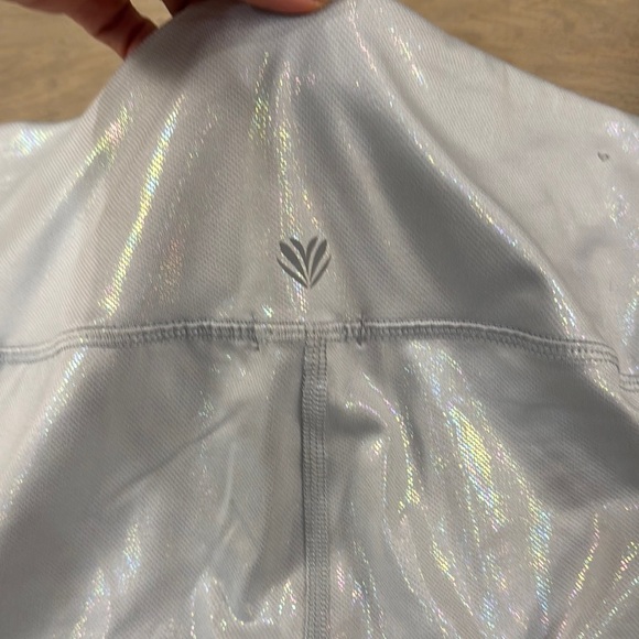 Forever 21 Women’s Iridescent leggings tight- set of 2 Green Silver - Picture 9 of 13